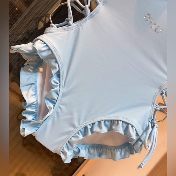 Miu Miu light blue women's one-piece swimsuit size: L - Picture 3 of 3
